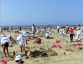 Concours de scultures de sable sur la plage de Bois Plage en R
