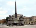 Rome, La place du Quirinal, oblisque et statues de Castor et Pollux